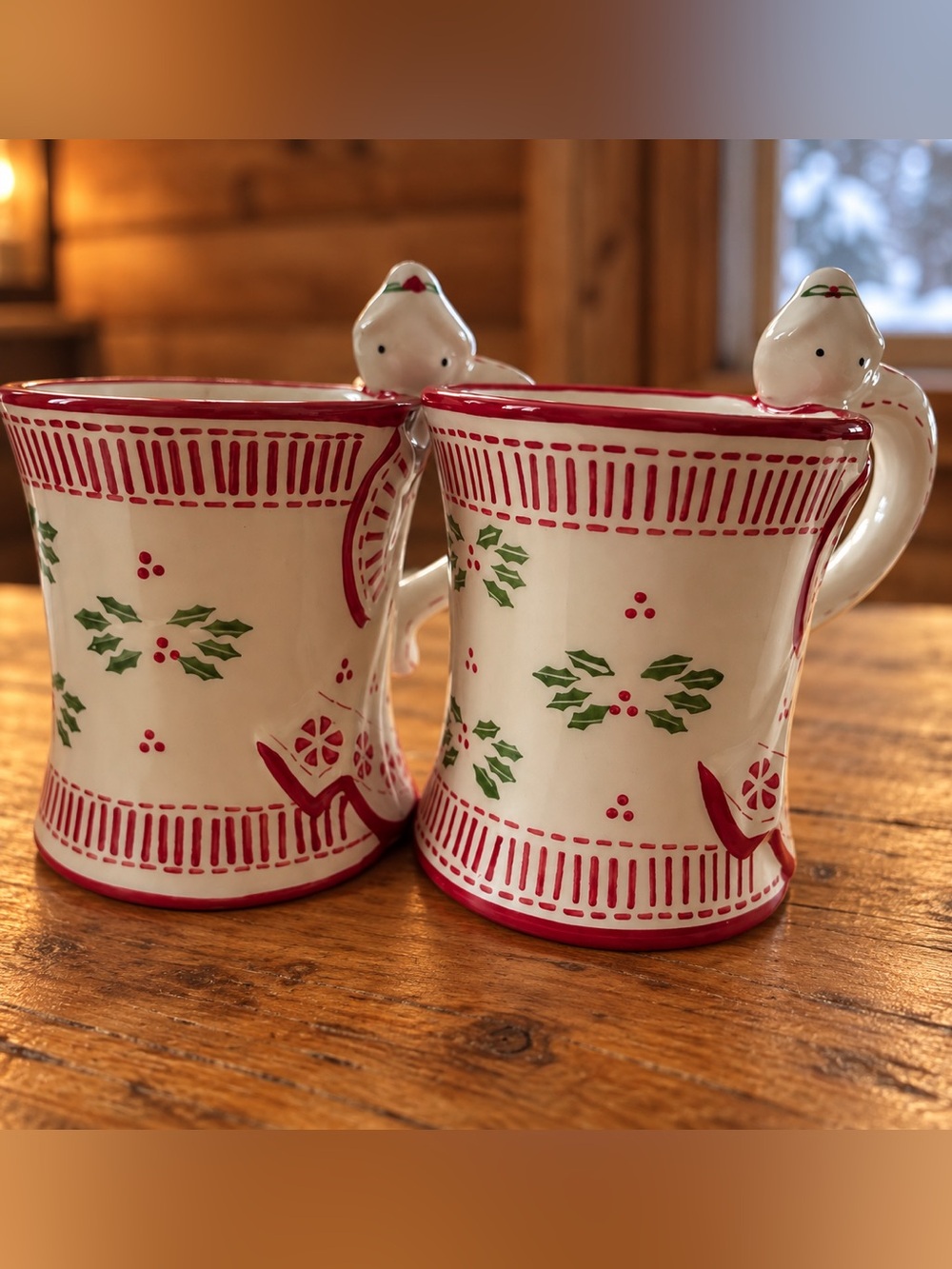 Temp-tations by Tara Peppermint Angel Christmas Mugs 12 oz Set of 2